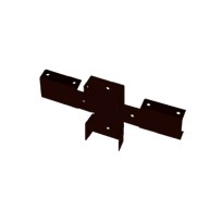 Х-кронштейн МЕГАСТИЛ оцинкованный для столба 60х60мм Цинк, 0,4, цвет Темно-коричневый